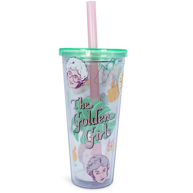Silver Buffalo The Golden Girls Carnival Cup with Lid and Straw | 24 Ounces, 1 of 7