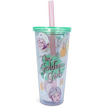 Silver Buffalo The Golden Girls Carnival Cup with Lid and Straw | 24 Ounces