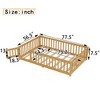 QingMoon Twin Size Floor Bed for Children with Door and Fence Solid Wood Montessori Bed Frame, for Girls and Boys Easy Assembly - 3 of 4