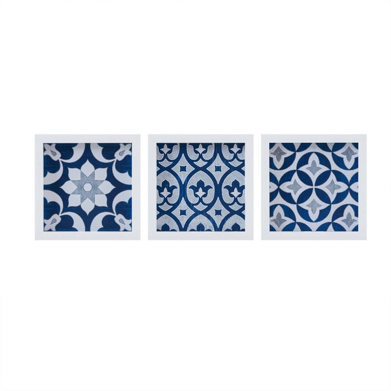 3pc Patterned Tiles Paper Printed with Gel Coat Set Navy - Madison Park, 2 of 9