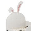 KWPZQEB Twin Size Platform Bed Frame with PU Upholstered Headboard and Footboard, Wooden Slats Support, Rabbit-Shape Princess Bed for Girls - 3 of 4