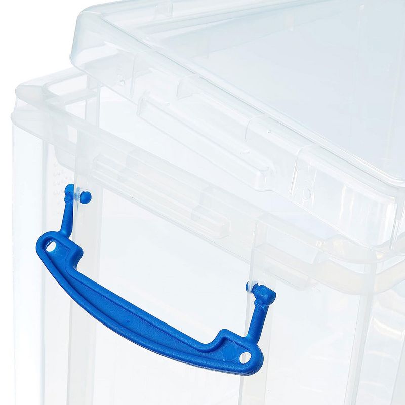 Really Useful Box 19 Liter Plastic Stackable Storage Container with Snap Lid & Built-In Clip Lock Handles for Home or Office Organization, Clear, 3 of 7