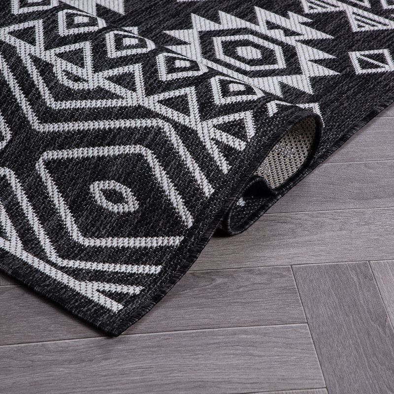 World Rug Gallery Distressed Geometric Bohemian Textured Flat Weave Indoor/Outdoor Area Rug, 6 of 18