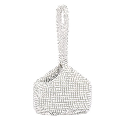 Сумки INSPIRE CHIC Evening Bag for Women Sparkly Triangle Clutch Purse with Beads Silver 5.9*1.2*4.7 inches