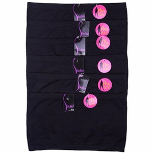 PACK OF 6 SOFRA WOMEN'S SEAMLESS NO PAD TUBE BRAS PLUS (BR0125STNX_BLK) - 1 of 4