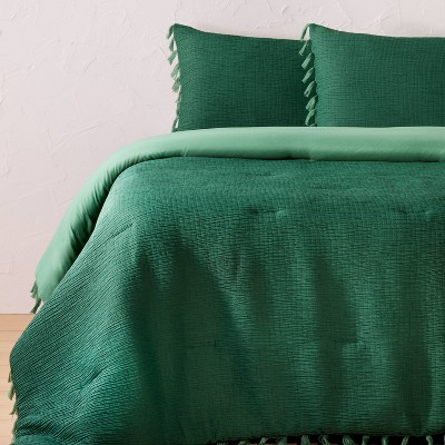 Comforter and Sham Set Dark Teal/Aqua Fringe - Opalhouse™ designed with Jungalow™