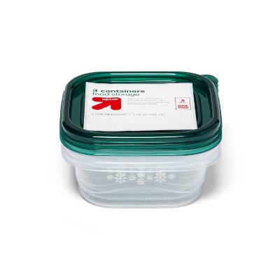 Small Square Food Storage Container - 17.6oz/3ct - up & up™