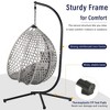 Modern Hanging Basket Egg Chair with Stand, Indoor & Outdoor Wicker Swing Chair with Soft Cushion & Headrest - ModernLuxe - 3 of 4