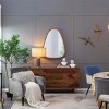 Vintage Wood Mirror,Minimalist Wood Vanity Mirror,Farmhouse Wall Decor Mirror For Living Room Bedroom Entryway-The Pop Home - 2 of 4