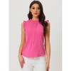 INSPIRE CHIC Women's Ruffled Curved Hem Business Office Vintage Sleeveless Blouse - 2 of 4
