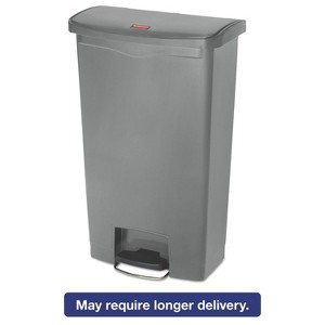 Rubbermaid Commercial Slim Jim Resin Step-On Container Front Step Style 18 gal Gray 1883604 Step Trash Can - 1 of 1