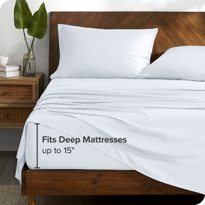 Twin White Cotton TENCEL™ Lyocell Sheet Set