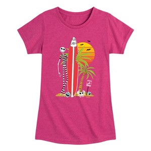Girls' - Disney - Ghost Dog Beach Surfer Fitted Short Sleeve Graphic T-Shirt - 1 of 4