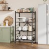 SUGIFT 4 Tier Foldable Storage Shelves, Metal Shelving Units, Storage Rack for Garage, Kitchen, Basement, Pantry, Black - 2 of 4
