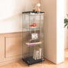 FURNIinspire Utility Storage Cabinets Elegant Showcase with Reinforced Glass Shelves and Dual Mounting Options, Black, 16.73"*14.37"*47.91" - 3 of 4