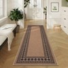 Washable Geometric Bordered Living Room Rugs, Soft Non Slip Bedroom Dining Room Carpet, Low Pile Floor Cover for Home Office - 3 of 4