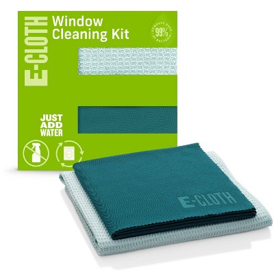 E-Cloth Window Cleaning Microfiber Cloth Set - Green - 2pc