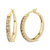 Haus of Brilliance 14K Yellow Gold Plated Silver 1.0 Cttw Champagne Diamond Hoop Earrings - 2 of 4