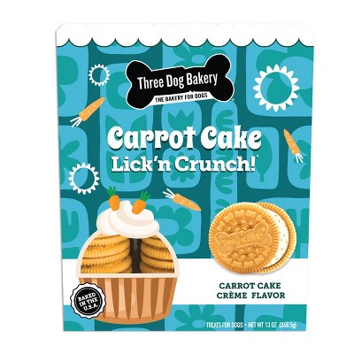 Three Dog Bakery Lick'n Crunch Cookie Carrot and Vanilla Flavor Crunchy Dog Treats - 13oz