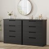 4 Drawer Dresser for Bedroom, Black Chest of Drawers with Embedded Handles Design, Wooden Dresser Organizer for Living Room, - 4 of 4