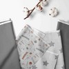 Bacati - Boys Football Muslin Brown Gray 3 pc Crib Bedding Set - 2 of 4