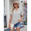 Summer Tops for Women 2025 Short Sleeve V Neck Dressy Lace Eyelet Blouses Shirts - 3 of 4