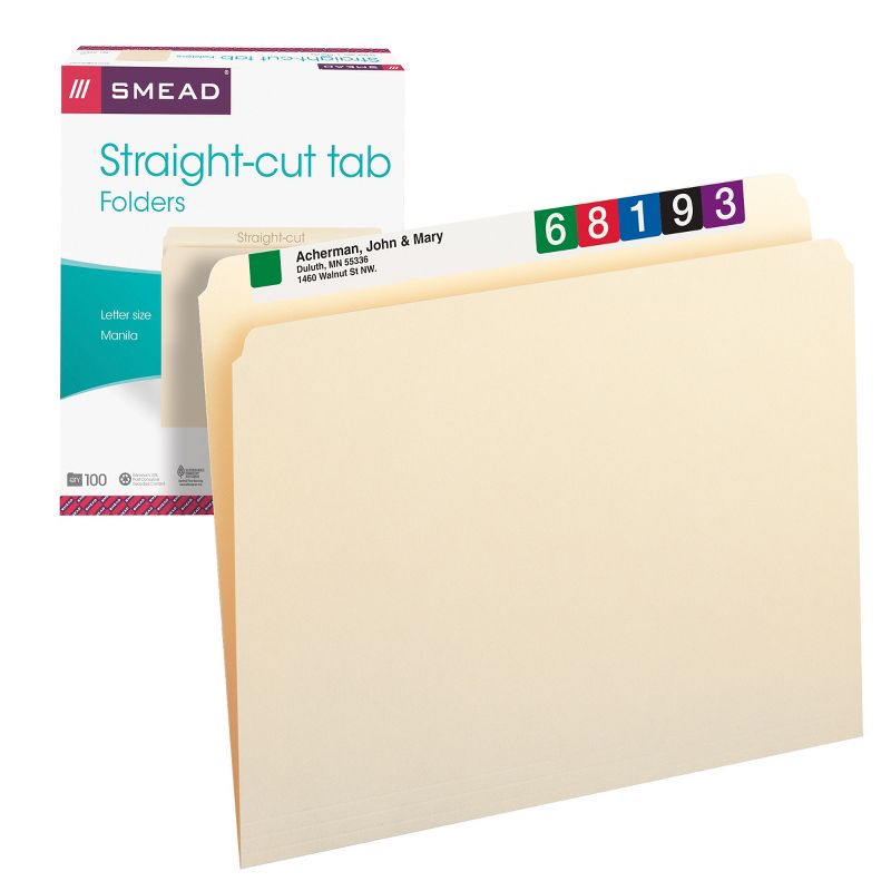 Smead File Folders, Straight-Cut Tab, Letter Size, Manila, 100 Per Box (10300), 2 of 7