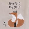 Little Love by NoJo Woodland Meadow Taupe and Tan, Fox Stay Wild My Child Super Soft Applique Baby Blanket - 2 of 4