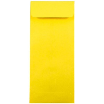 JAM Paper #10 Policy Business Colored Envelopes 4.125 x 9.5 Yellow Recycled 15877