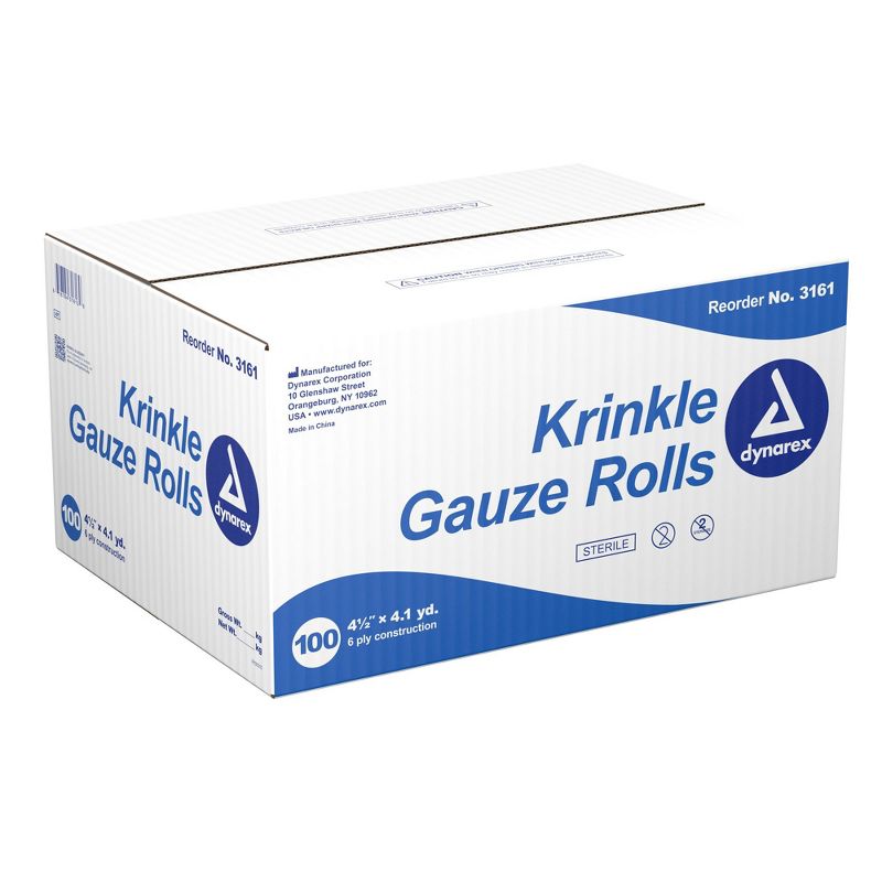Dynarex Krinkle Gauze Rolls, Absorbent Bandage, 4.5 in x 4.1 yd, 2 of 4
