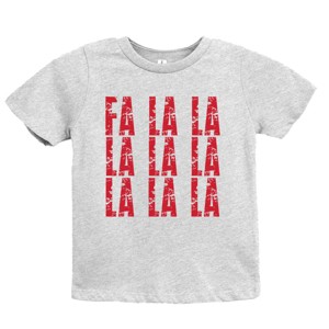 Fa La La Distressed - Youth Short Sleeve Graphic T-Shirt - 1 of 4