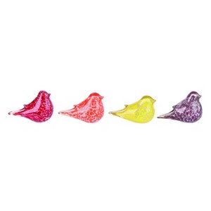Transpac Glass Small Bird Figurine Set of 4 Spring Home Decorations - 1 of 1