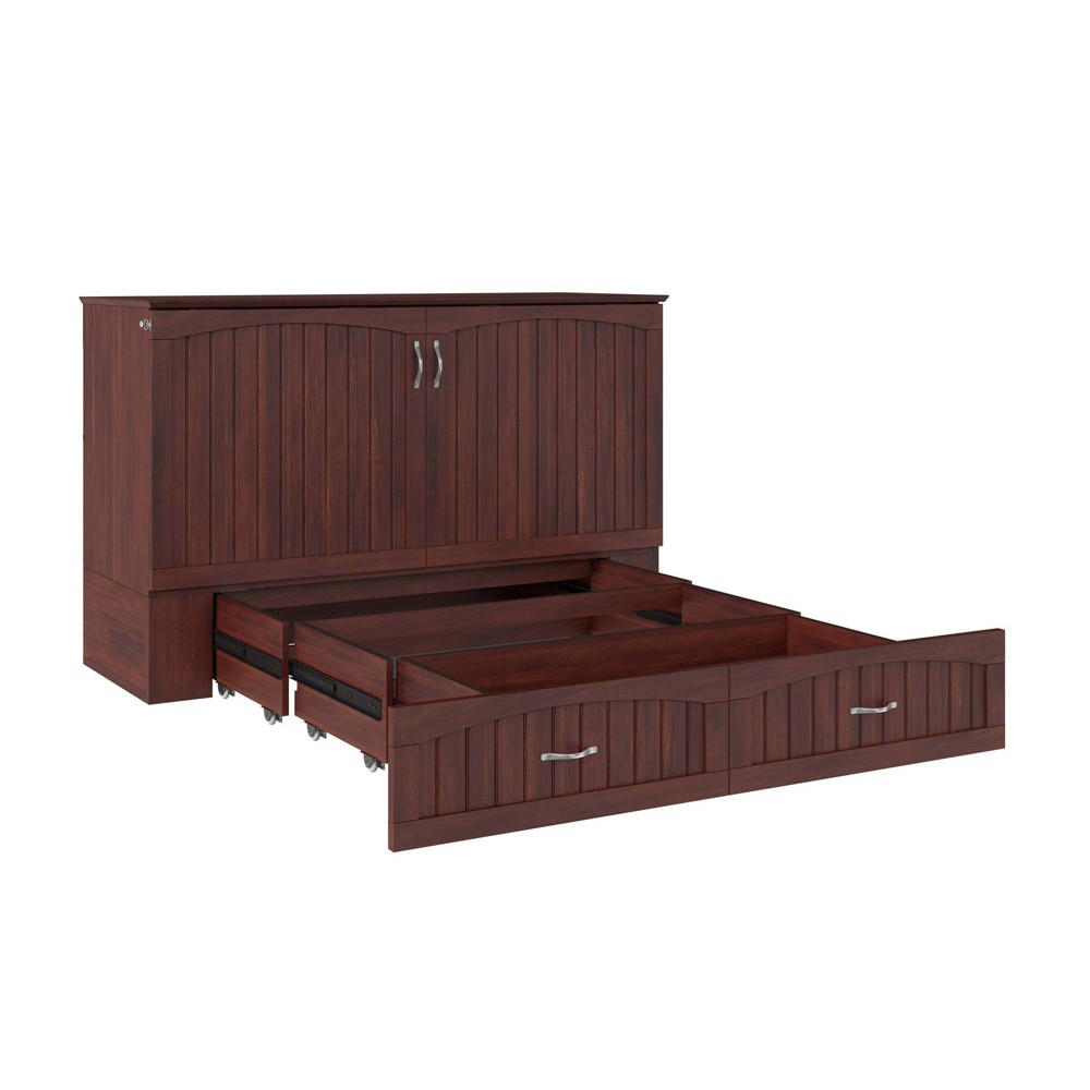 Photos - Bed AFI Queen Southampton Murphy  Chest with USB Turbo Charger Walnut - : Space-Saving, Hardwood Frame, No Box Spring Needed 