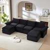 141'' Corduroy Cloud Modular U-Shaped Sectional Sofas with High-Density Sponge Seat and Freely Combinable Design - 3 of 4