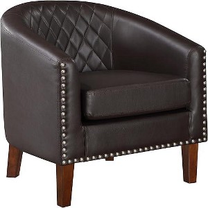 Brown Comfy Barrel Accent Chair - 1 of 1