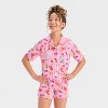 Girls' Short Sleeve Button-Up Pajama Set - art class™ - 3 of 4