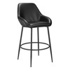 HomeRoots Set of Two 30" Black Faux Leather And Steel Bar Height Bar Chairs - 4 of 4
