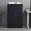 TopComfy Decorative Storage Cabinets Storage Cabinet Folding Filing Storage Cabinet Folding Storage Locker Cabinet for Home, Black, 5"*29.92"*45.27" - 2 of 4