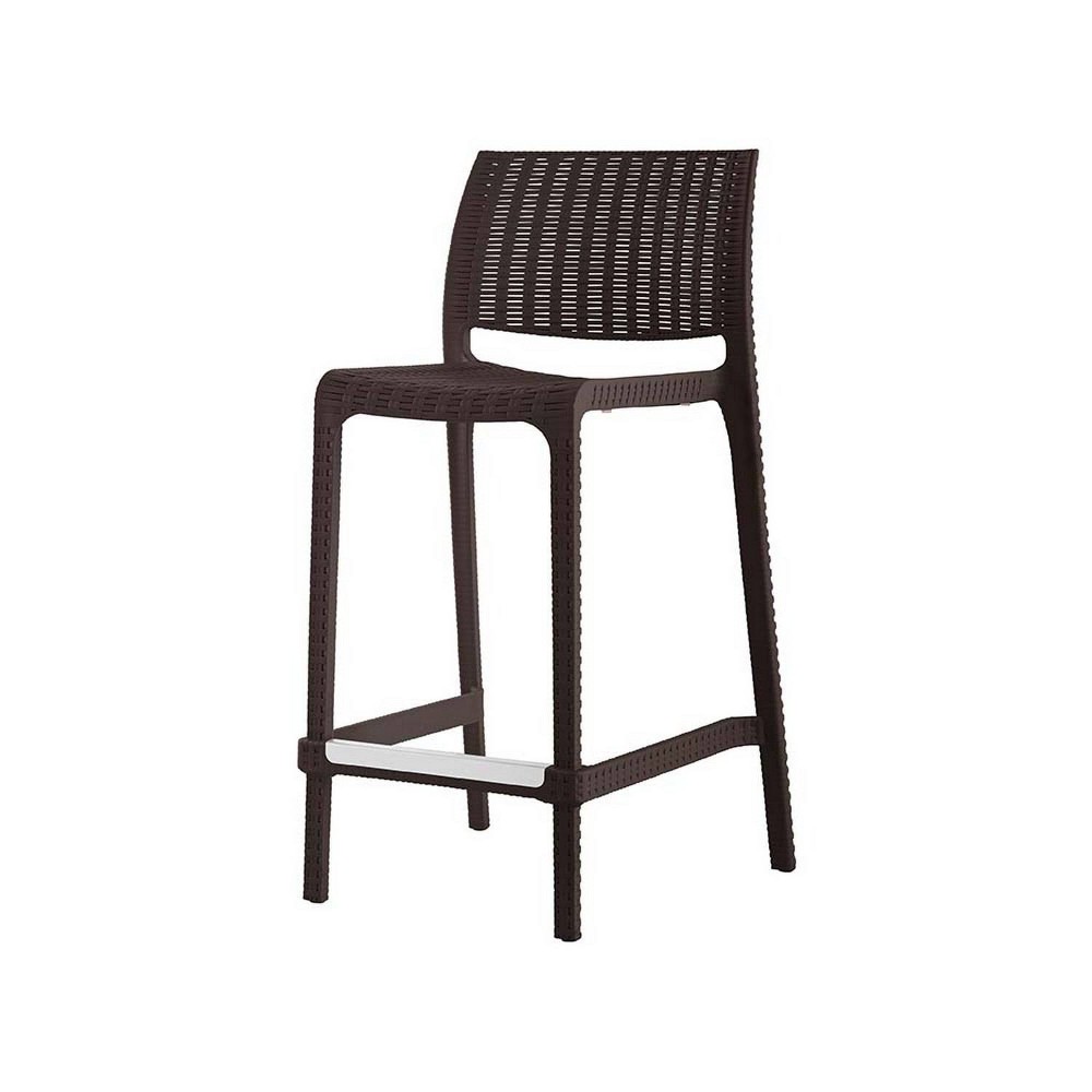 Lagoon Rue Resin Stackable Outdoor Counter Stool Brown