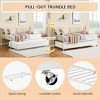 Twin Size Daybed Frame with Floral Headboard, Heavy Duty Bed Frame with Sturdy Metal Slats, Modern Platform Bed for Living Room, Guest Room - 3 of 4