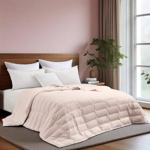 Puredown Ultra-Lightweight White Down Blanket, Soft Bed Cover For All Season - 1 of 4