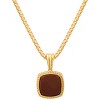 Steeltime 24" 14k gold plated sterling silver and tiger eye square pendant - 2 of 3