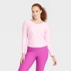 Women's Ribbed Side-Cinch Long Sleeve Top - All In Motion™ - 3 of 4