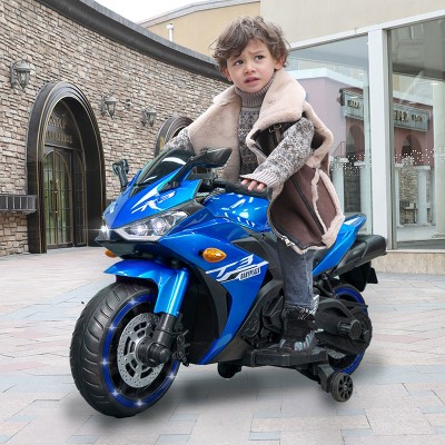 KTMBDW Kids Motorcycle Ride On Toy – with Training Wheels and Headlights - Battery Powered Motorbike for Kids 3-5 years