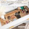 SinCiDo Corner Vanity Desk w/HD Mirror & Lights, Modern Fluted Makeup Dressing Table w/Glass Top, Charging Port, 3 Drawers & 2 Cabinets - 2 of 4