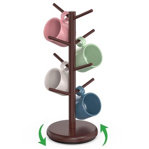 Mug Holder Tree, Black Coffee Cup Holder with 8 Hooks, Bamboo Mug Hanger Stand for Counter.It is very suitable for placing mugs, and even jewelry - 1 of 4