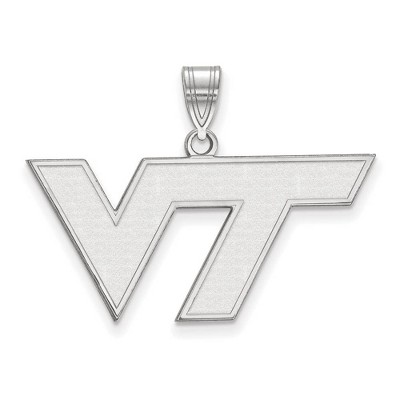 Black Bow Jewelry 14k White Gold Virginia Tech Hokies NCAA Medium Pendant
