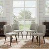 Wooakway 2 Beige/Gray Dining Chairs Metal Legs Slanted Back Wide Seat 23" x 33" for Living Dining Room - 2 of 4