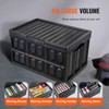 VEVOR Collapsible Storage Bins with Lids, 45L 3 Packs, Folding Plastic Stackable Utility Crates with Handles, Large Heavy Duty Containers - 3 of 4