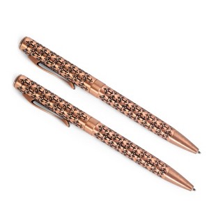 Dicksons Full Armor of God Ephesians 6 Marbled Brown Metal Cross Pattern, Inspirational Presentation Card, Retractable Writing Ballpoint Pen, Black - 1 of 3